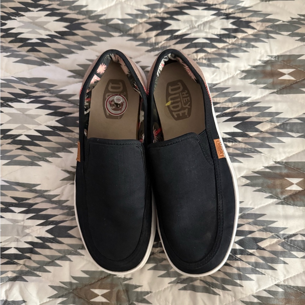 Hey Dude Women's Black Slip-On Sneakers